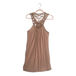 Miss Me halter macrame design lined dress nwot